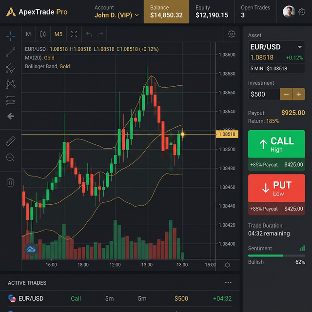 ザオプション実際の取引インターフェース